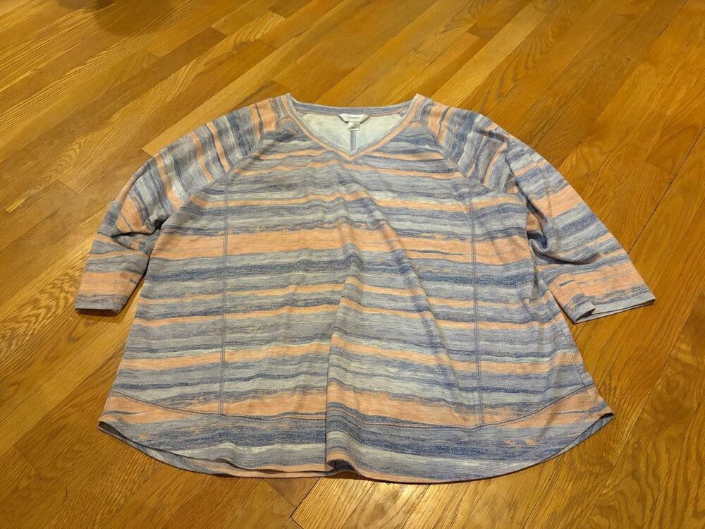 CJ Banks womens 3x pastel striped top